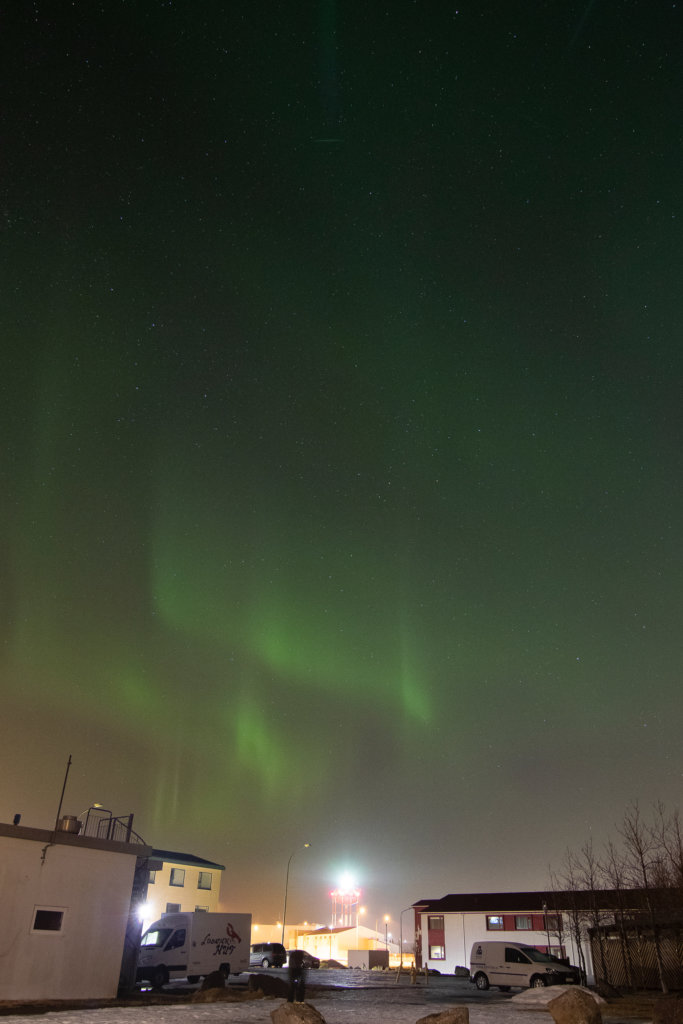 La aurora boreal sobre Keflavik