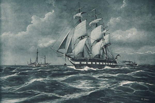 La fragata de guerra prusiana Niobe.